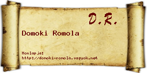 Domoki Romola névjegykártya